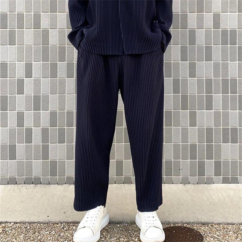 Men's Pants Lssey Miyake Homme Plisse Fashion High Street Pendulous Feeling Loose Straight Pleated Fabric Harun Casual Trousers