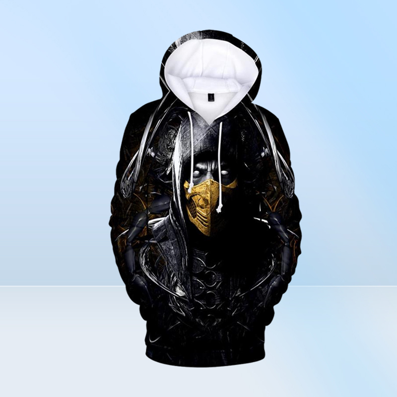 New Fashion 3D Mortal Kombat 11 Hoodie Menwomen Longsleeved Hooded Men Streetwear Loose Hooded Streetwear Tops Hip Hop