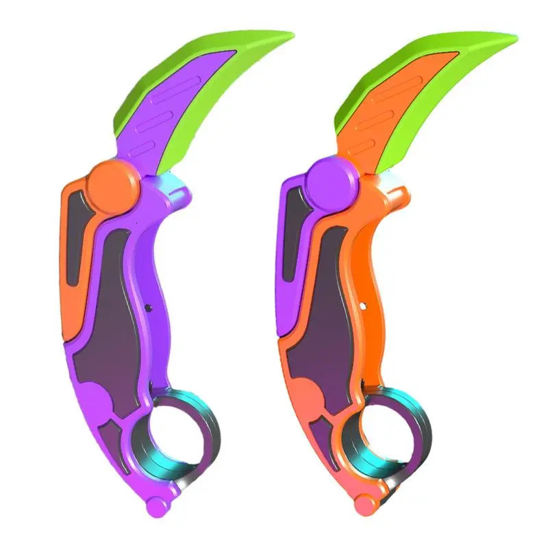 Novelty Games 3D Printed Gravity Claw Knife Toy Stress Relief Butterfly Fidget Hand Gripper Sensory Toys Luminous decompress push card gifts 231018