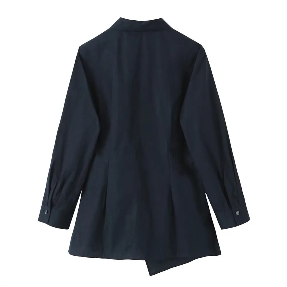 Women s Tracksuits UNIZER 2023 Autumn Fashion Double breasted Long Sleeve Poplin Shirt Mid Waist Wide Leg Pants 231018