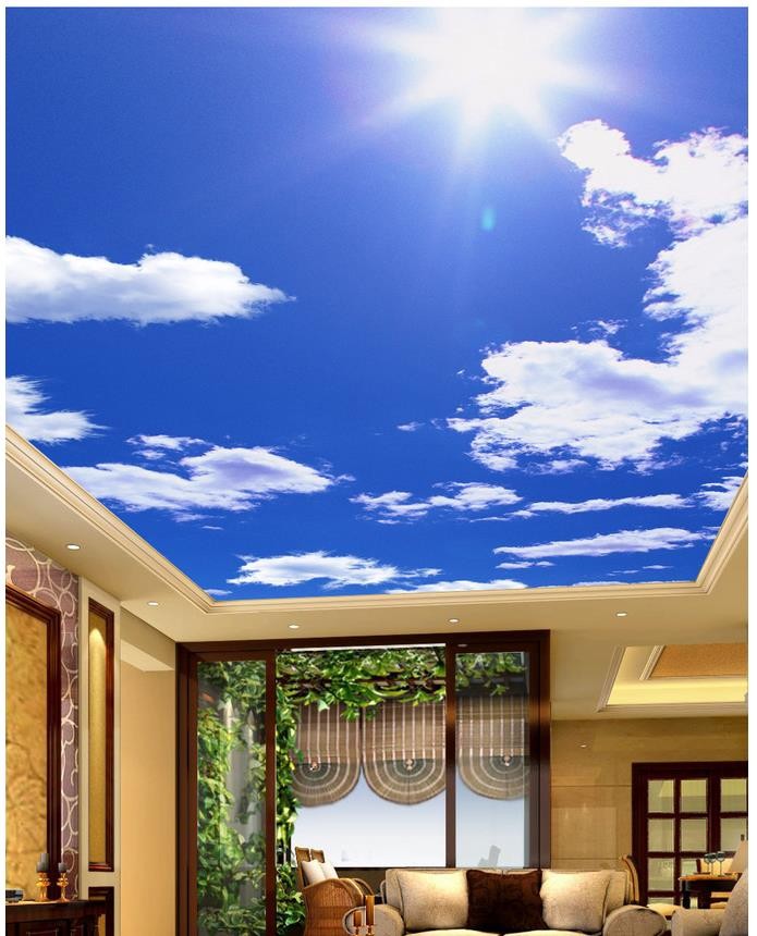 Large Mural Wallpaper For Ceiling Decoration blue sky ceilings 3D Photo Wallpaper Mural Papel De Parede