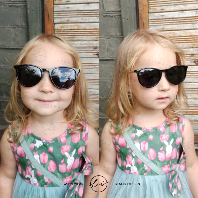 Sunglasses LM Kids Sunglasses Girls Boys Round Polarized Glasses Goggles Gift For Children Baby UV400 Eyewear With Case de sol 231017