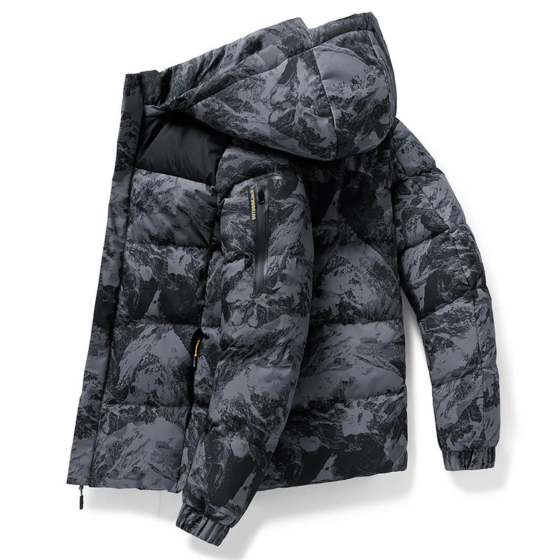 Men's Down Parkas 2023 Winter Jacket Windproof Short Camouflage Puffer Coats Men Anorak Overcoat Outdoor Male Hooded Windbreaker 231018