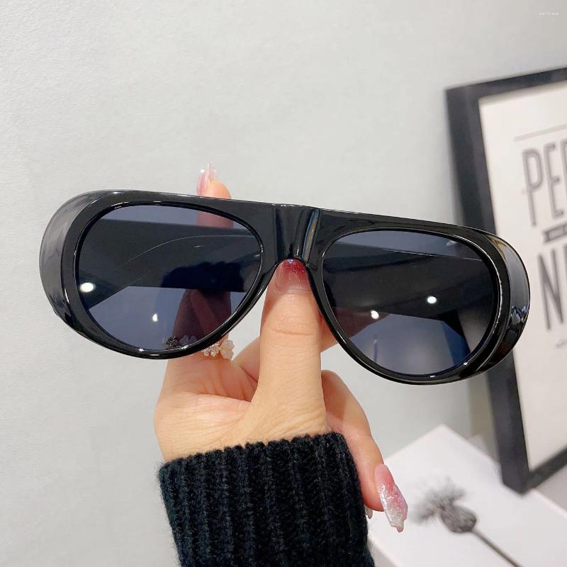 Sunglasses Oulylan Oval For Women Men Fashion Sun Glasses Ladies Black White Brown Eyewear Shades UV400