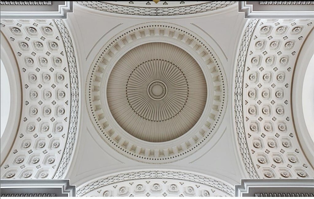 Ceiling silk Wall Mural Wallpaper 3D three-dimensional European embossed pattern ceiling