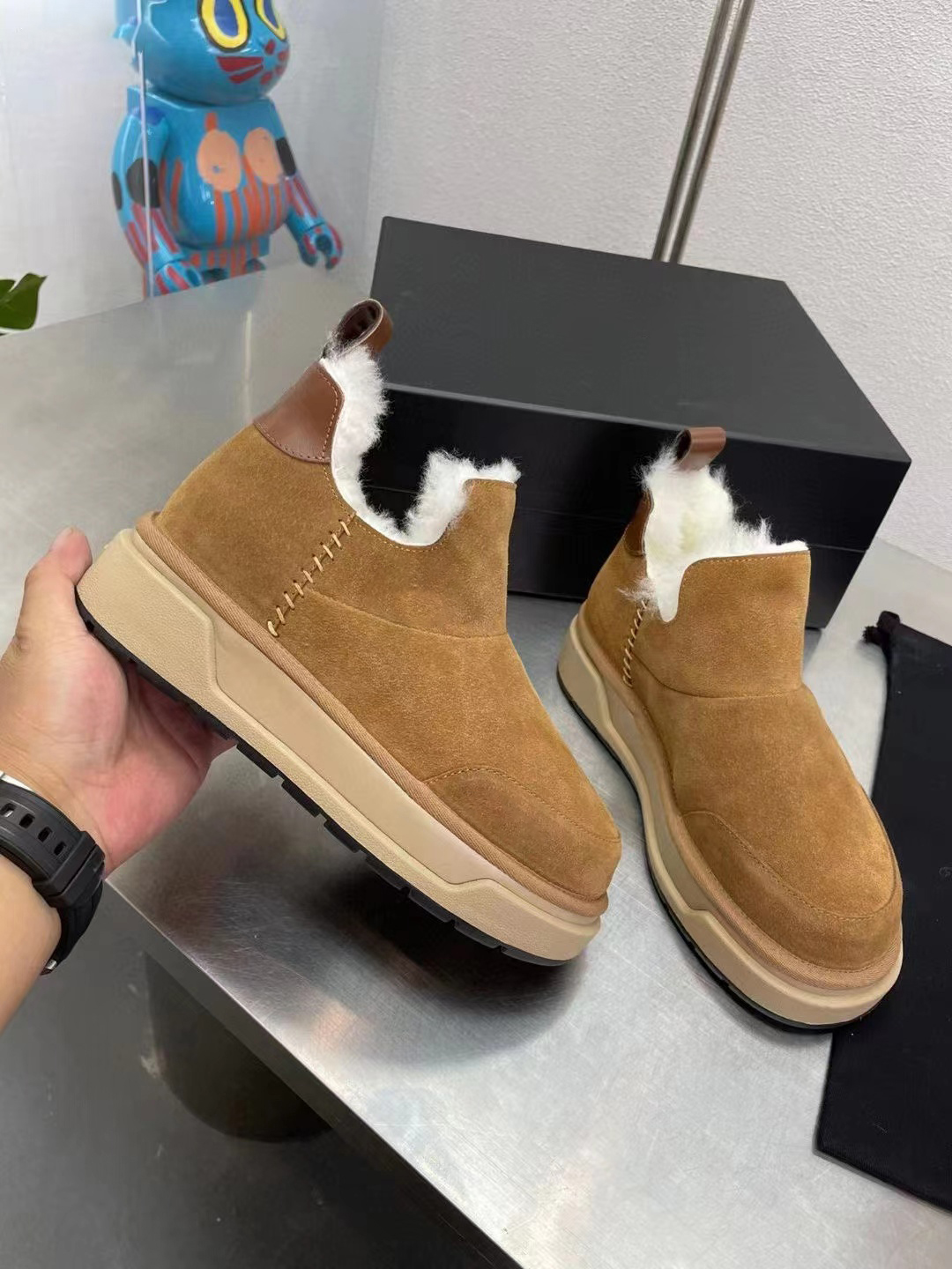 Europ Boot For Women Australia Platform Boots Tasman Slippers Womens Slip-On Solid Winter Warm Snow Bootes Bottom Low Heel Short Boots Women's