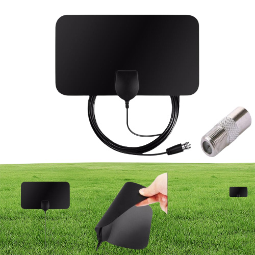 980 Miles 4K Digital HDTV Indoor TV Antenna for Signal Booster TVs Radius Connector Surf Fox Antena DTV Antennas Aerial Black
