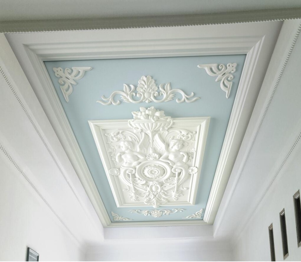Custom Any Size 3D Wall Mural Wallpaper blue Ceiling Murals Living Room Sofa Bedroom Backdrop Wallpaper Painting relief ceiling