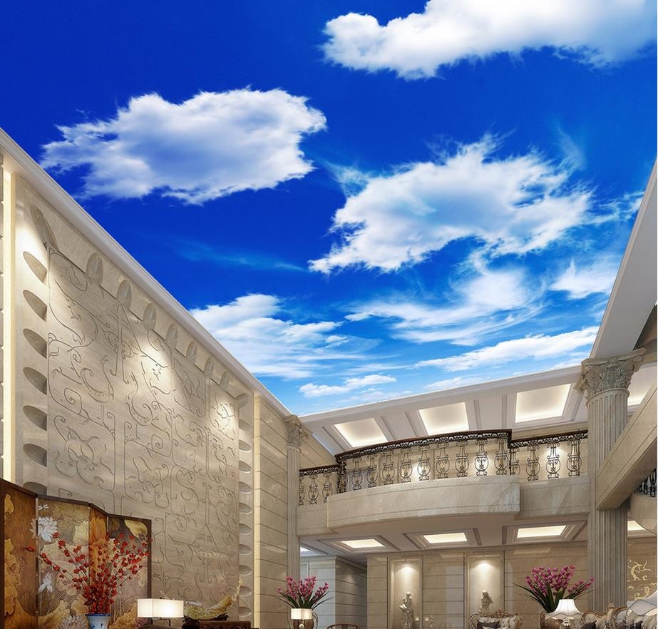 3d wallpaper Ceiling murals wallpaper Blue sky living room Restaurant ceiling wall painting mural panel