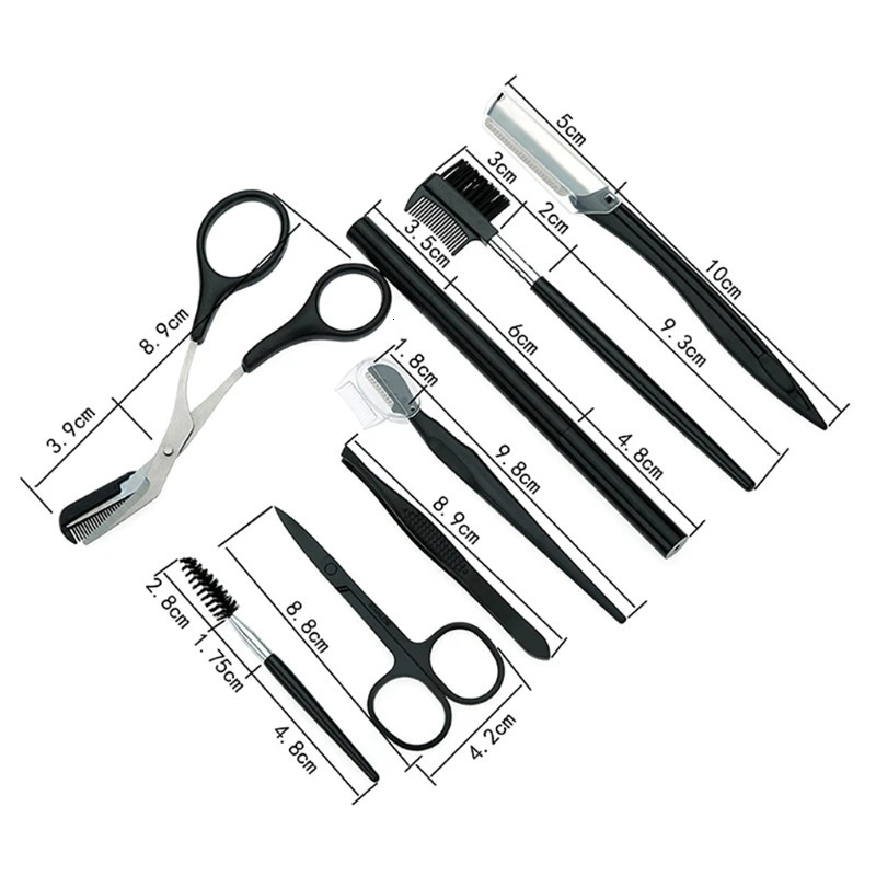 Eyebrow Trimmer Eyebrow Kit 8in1 Multipurpose Brow Shaper Grooming Trimming Set Eyebrow Tweezers Razor Pencil Scissors and Brush 27RC 231017