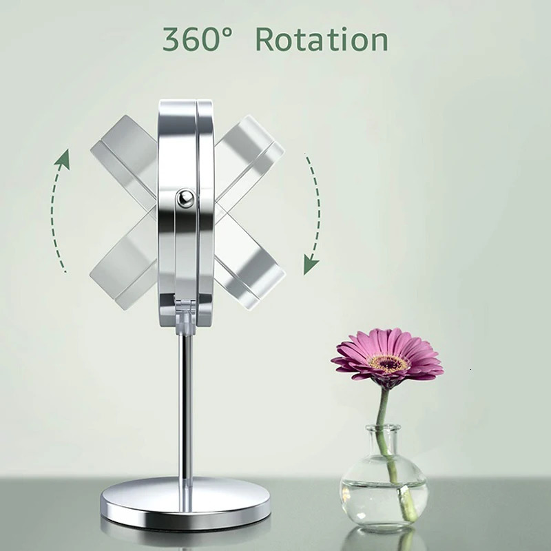 Compact Mirrors 1x/3x/5x Magnification Makeup Mirrors Led Round Table Desk Beauty Vanity Make Up Mirror Led Makeup Mirror With Light 231018