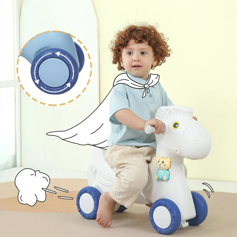 Rocking Chairs Children's Rocking Horses Stroller Trojan Toys Children Rocking Chair Riding Horse Birthday Gifts Kid Ride On Toy 231017