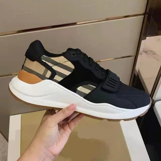Designers Plaid Sneakers Luxury Vintage Trainers Men Sneakers Cotton Rubber Outsole Outdoor Shoe New 2023