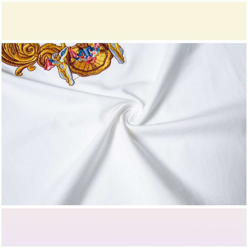 T-Shirts Embroidery Men's T-Shirts V-letter Tide Brand logo Spring/Summer Pure Cotton Short Sleeve T-shirt for men and women with the same handso