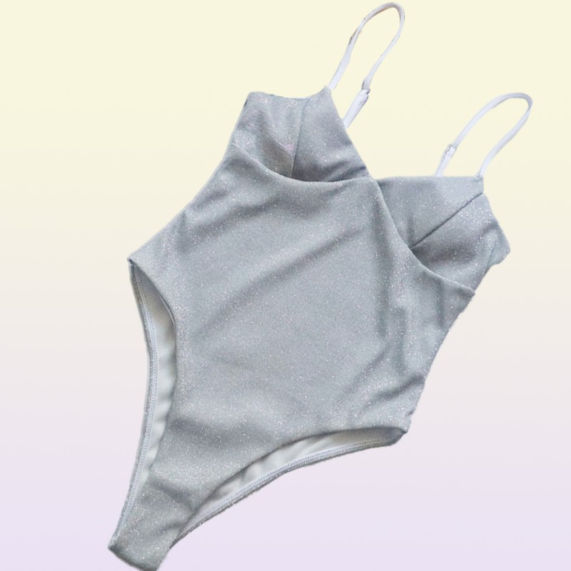 Mix 6 Colors Swimsuit Sexy Shiny High Cut Push Up One Piece Swim Wear Women Swimwear Female Monokini Bather Bathing Suit Lady