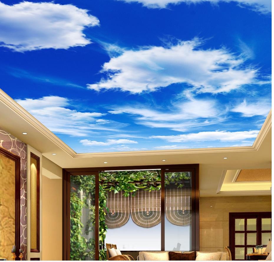 3d wallpaper Ceiling murals wallpaper Blue sky living room Restaurant ceiling wall painting mural panel