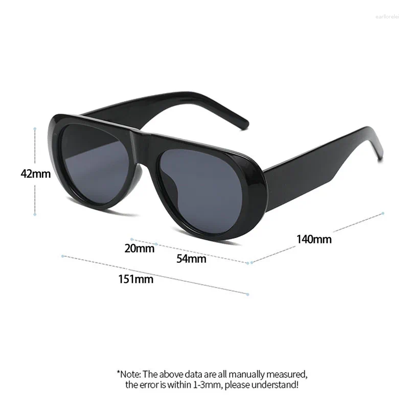 Sunglasses Oulylan Oval For Women Men Fashion Sun Glasses Ladies Black White Brown Eyewear Shades UV400