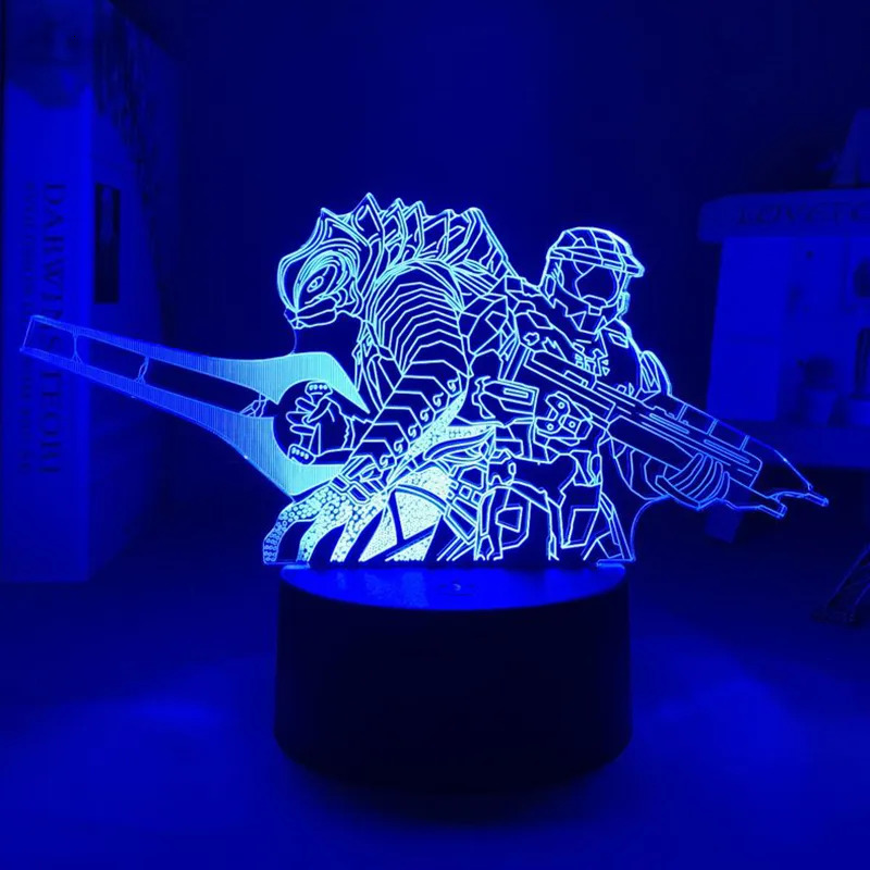 Novelty Items Game Halo Infinite Master Table Led Lamp For Bedroom Manga Figure Bedside Rechargeable Night Lights Children's Christmas Gift 23101
