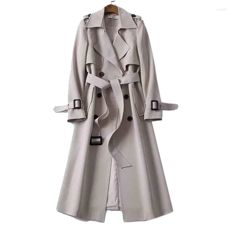 Women's Trench Coats Fashion Womens Jacket Belt Coat Women Double Breasted Mid Long Overcoat Windbreaker Female Jacket Designer Jacket Women