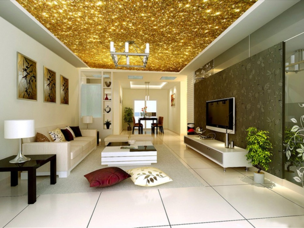 modern wallpaper for living room 3d ceilings mural 3d wallpaper 3d wall papers Golden ceiling