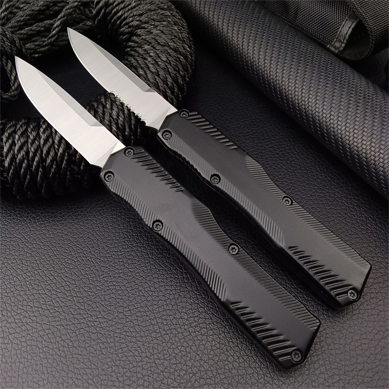 Excellent Livewire 9000 OTF Tactical Folding Knife Satin Drop Point Serrated Blade Zinc Alloy Handles Sharp Outdoor Camping Multi-hunting Tools BM 3300 7500
