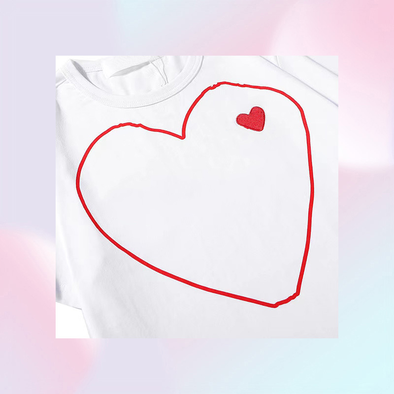 Mens Fashion T Shirt Designer Red Heart Great love Shirt Casual Women Shirts Quanlity Tshirts Cotton Short Sleeve Tee Loose oversi