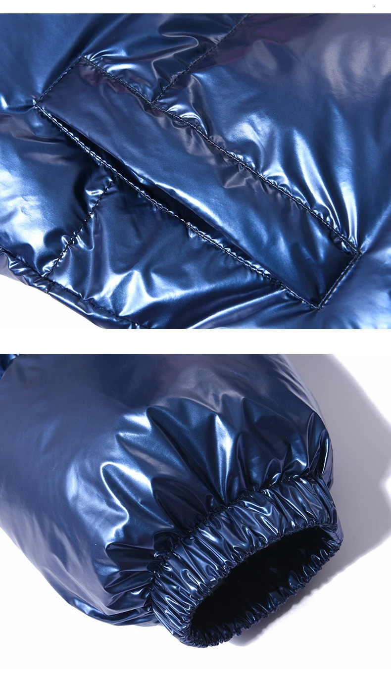 Men's Down Parkas Anbenser Bright Winter Jacket Men Coats Casual Parka Outwear Thicken Warm TurnDown Collar Coat Clothing 231018