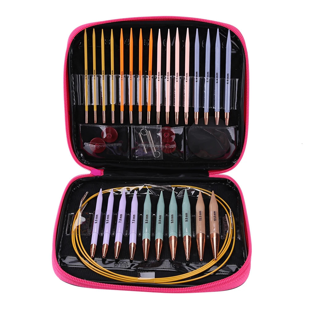 Needle 1311 Pairs Crochet Hook Circular Knitting Needles Set with Case DIY Art Craft Weaving Sewing Stitches Tools 231017