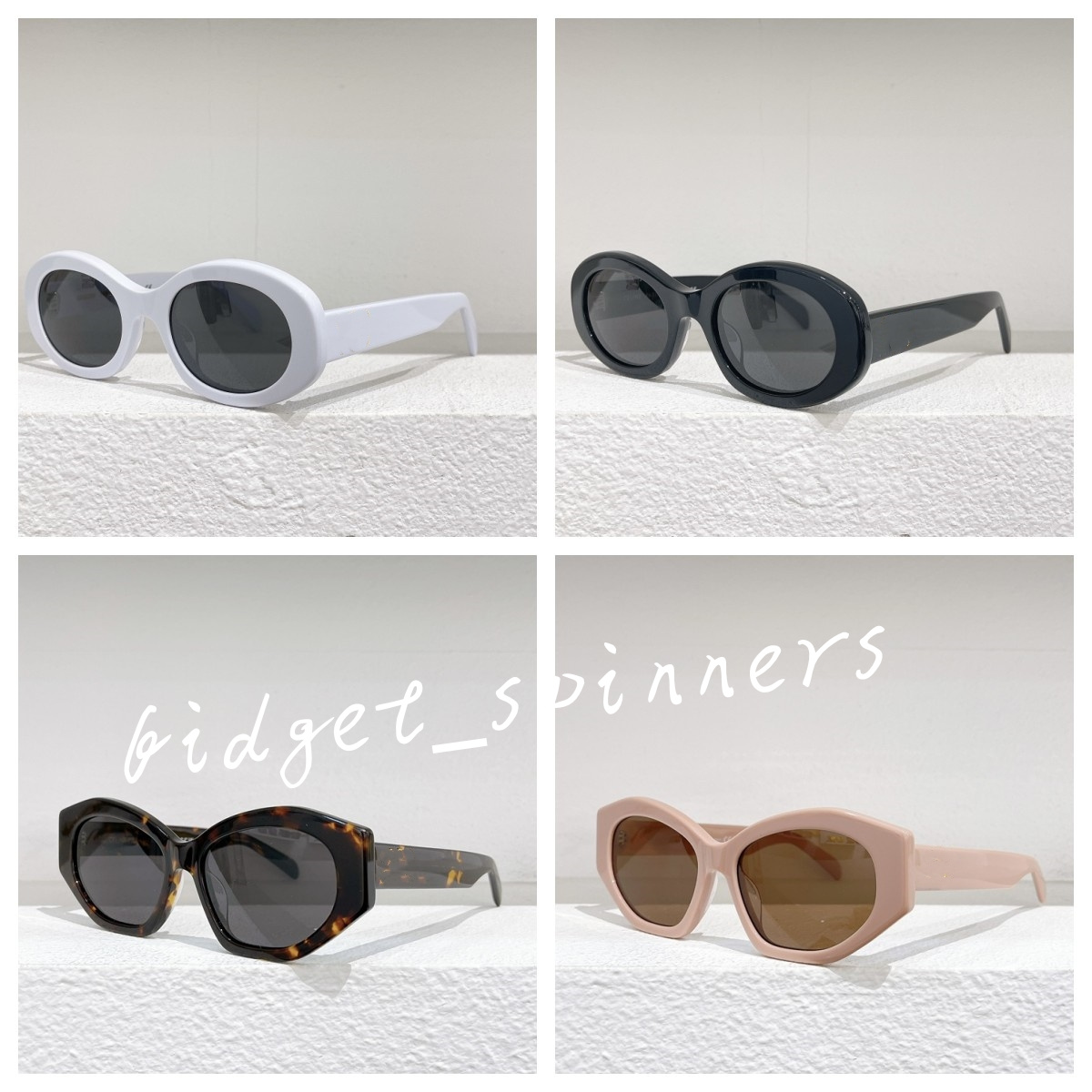 Fashion Designer Sunglasses Women Men Oval Full Frame Sunglasses With Gift Box