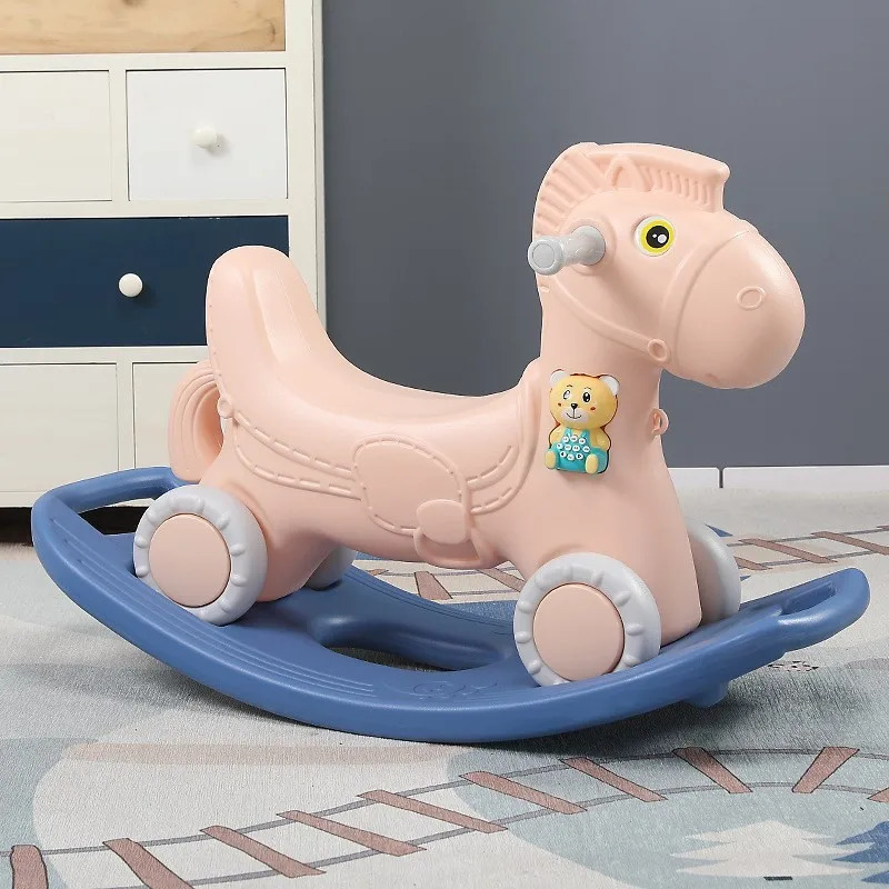 Rocking Chairs Children's Rocking Horses Stroller Trojan Toys Children Rocking Chair Riding Horse Birthday Gifts Kid Ride On Toy 231017