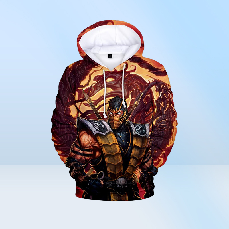 New Fashion 3D Mortal Kombat 11 Hoodie Menwomen Longsleeved Hooded Men Streetwear Loose Hooded Streetwear Tops Hip Hop