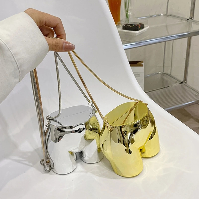 Evening Bags Fun Hip Shape Box Chain Purses and Handbags for Women Fashion Party Clutch Bag Ladies Small Crossbody 231017