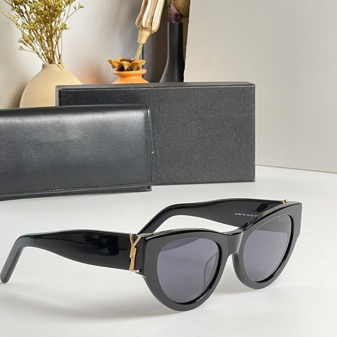 Sunglasses for Women and Men Designer Y Slm6090 Same Style Classic Cat Eye Narrow Frame Butterfly Glasses with Box