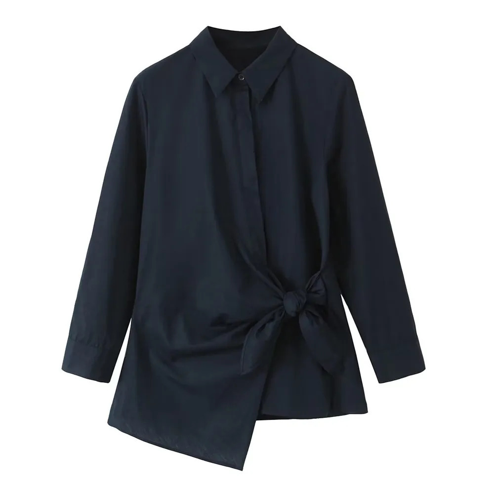 Women s Tracksuits UNIZER 2023 Autumn Fashion Double breasted Long Sleeve Poplin Shirt Mid Waist Wide Leg Pants 231018