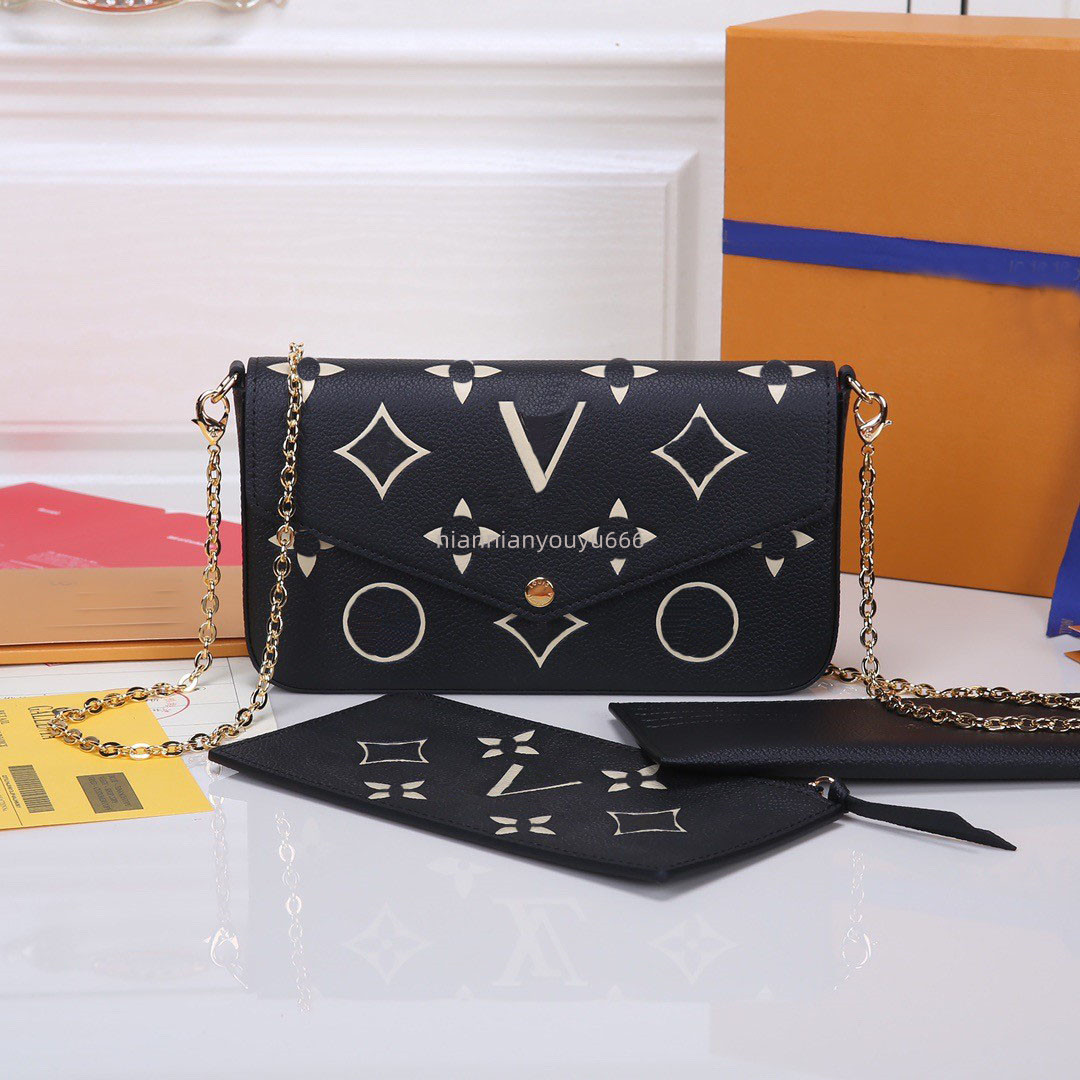 2023 original box Classic Designer Nylon Bag Women Luxurys Crossbody Shoulder Bags 3PCS Chest Black Zippe Canvas Belts Chain Wallets Underarm Cleo Re Edition Bags