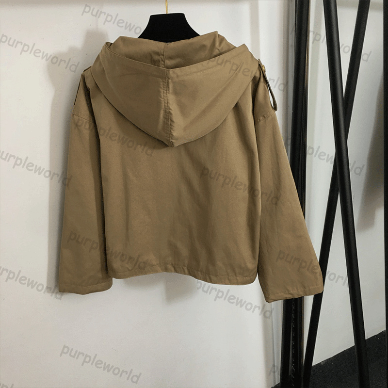 Unisex Trench Coat Short Jacket Long Sleeve Hooded Outdoor Sports Trench Windbreaker Casual Fashion Coat