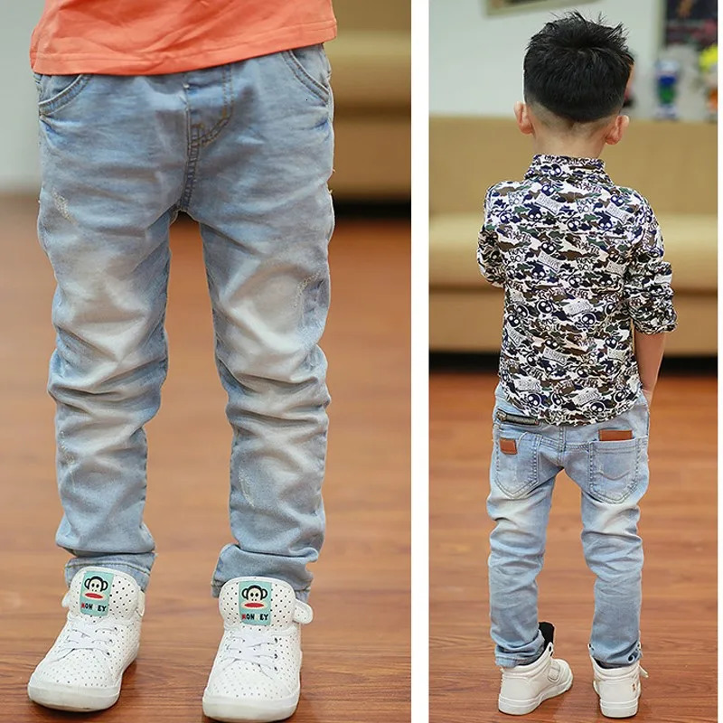 Jeans Kids Pants Big Boys Stretch Joker Jeans Spring Children Pencil Leggings Autumn Denim Clothes For 2 to 14 Years Male Child 231019