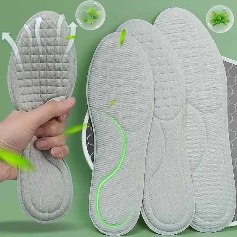 Shoe Parts Accessories 15pairs Massage Memory Foam Insoles For Sport Running Shoes Sole Breathable Cushion Pads Nano deodorization Feet 231019