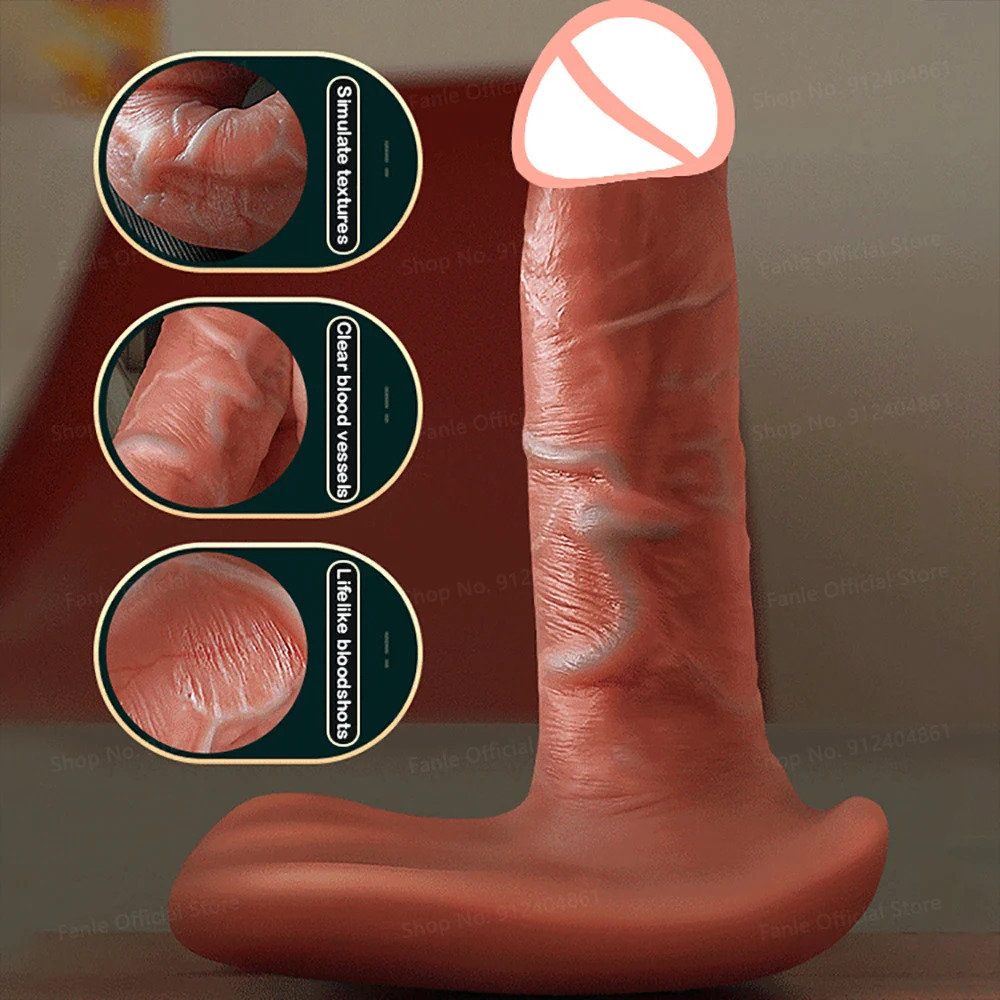 Vibrators Remote Control Thrusting Real Silicone Dildo for Adults Woman Telescopic Penis Female Vagina Masturbator Sex Toys 231018