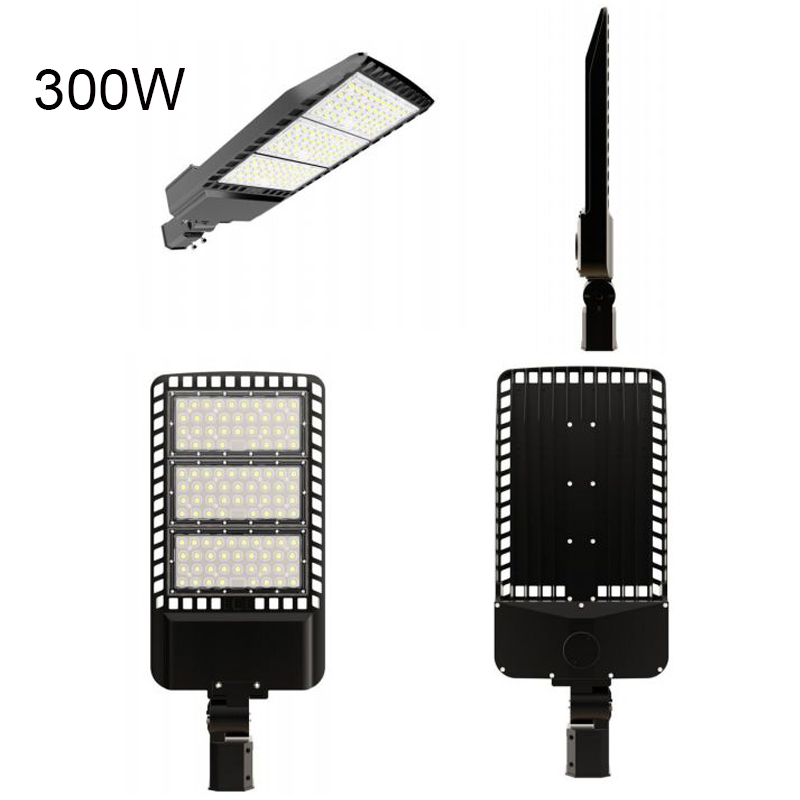 100W 200W 300W LED Parking Lot Lights Street Shoebox Pole Lights Waterproof IP65 130LM/W Super Bright Dusk to Dawn Outdoor Commercial Area Flood Secur