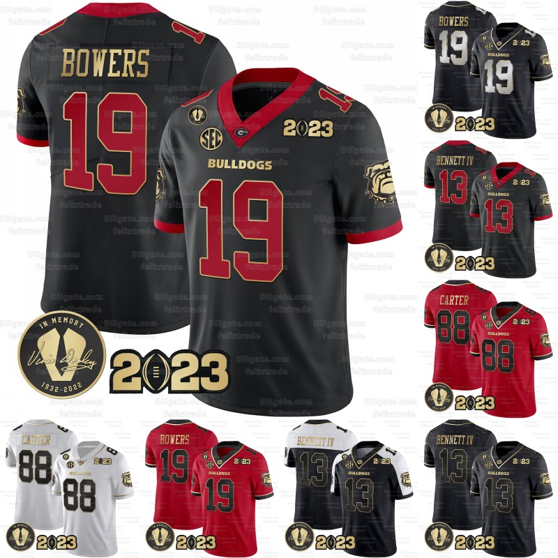 2023 National Champions Football Jerseys Stetson Bennett NCAA College Georgia Brock Bowers Ladd McConkey McIntosh Edwards Kenny ncaa football bulldogs