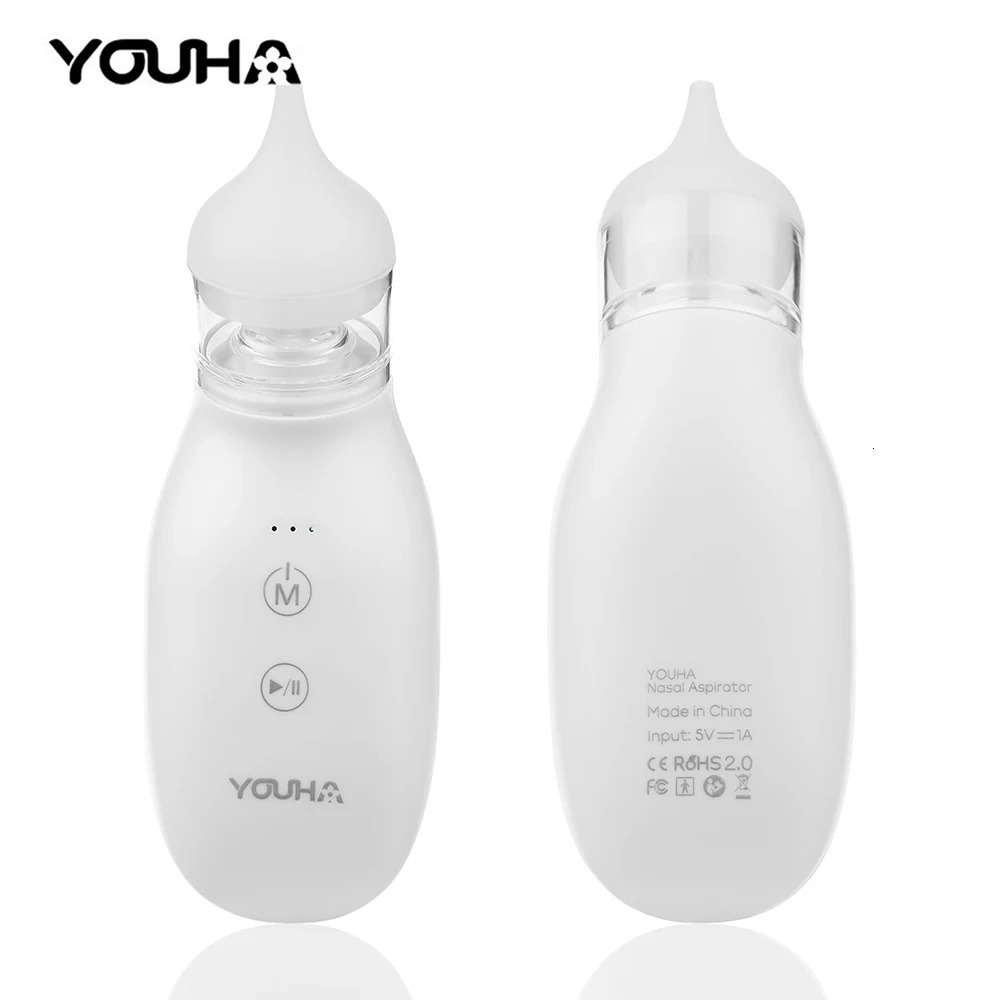 Nasal Aspirators# YOUHA Q2 Electric Baby Nasal Aspirator Nose Cleaner Nose Sucker with Extra Aspirator Tip for born Infants Toddler 231019