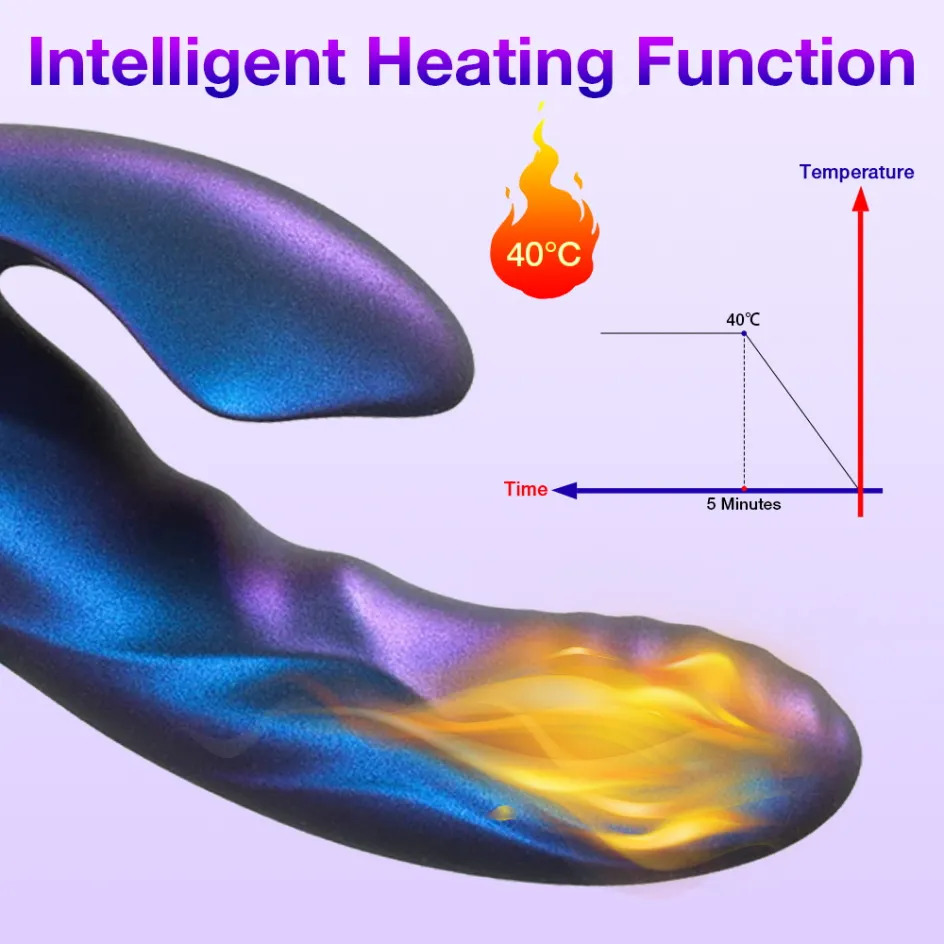 Vibrators BeYoulover Rabbit Heating Vibrator Sex Toy G Spot Dildo Clitoral with 10 Vibrations Warming Function Massager For Women Adult 18 231018