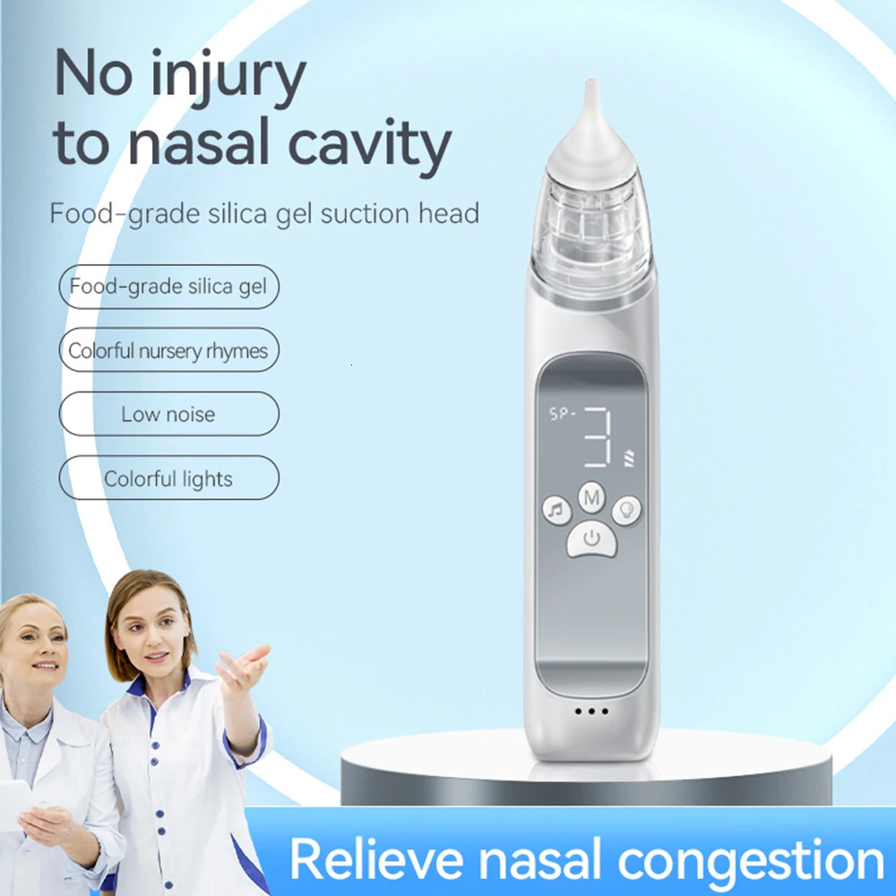 Nasal Aspirators# Baby Nasal Aspirator Electric Nose Sucker Nose Cleaner for Infants 3 Suction Levels Low Noise Anti-backflow 10 Soothing Music 231019