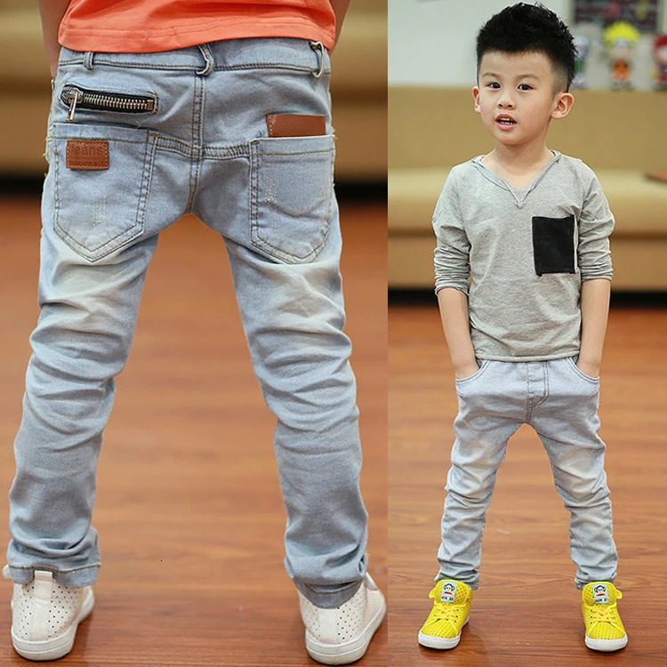 Jeans Kids Pants Big Boys Stretch Joker Jeans Spring Children Pencil Leggings Autumn Denim Clothes For 2 to 14 Years Male Child 231019