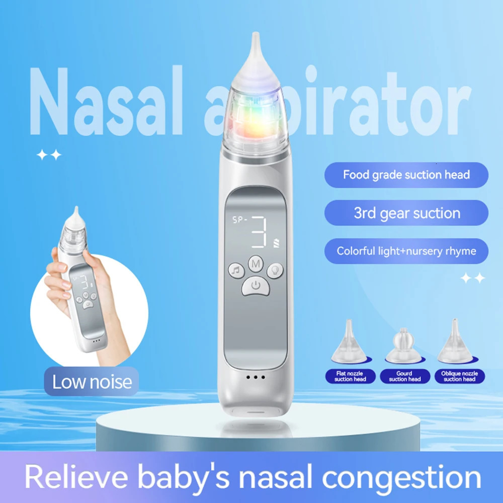 Nasal Aspirators# Baby Nasal Aspirator Electric Nose Sucker Nose Cleaner for Infants 3 Suction Levels Low Noise Anti-backflow 10 Soothing Music 231019