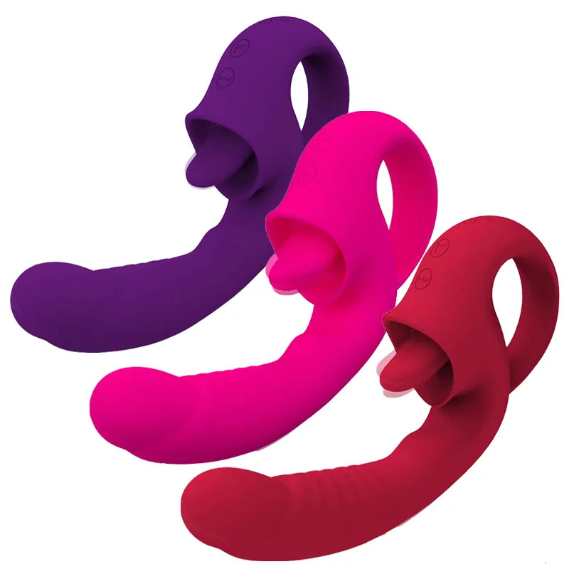 Vibrators Clitoris Tongue Licking Vibrator Female Dildo Vagina Swing Stimulator Blowjob Massager Erotic Sex Toy For Women 231018