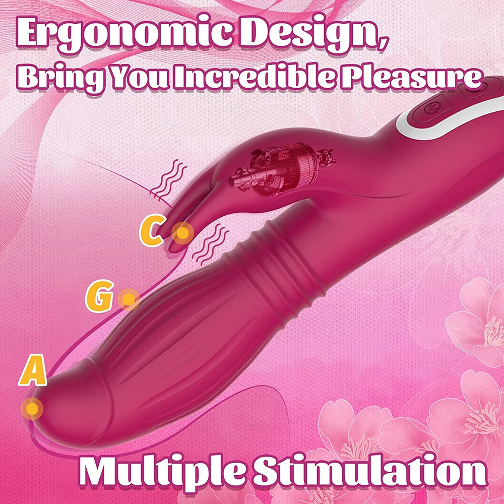 Vibrators 3 in 1 Inflating Thrusting Rabbit Vibrator with Expansion for Women Silicone Large Size Wand Massager Dildo Sex Toys For Adult 231018
