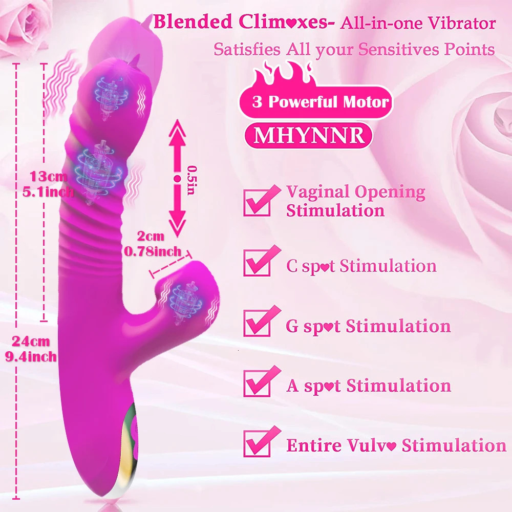 Vibrators Powerful Thrusting Vibrator Female Clitoris Sucker Vacuum Stimulator G Spot Tongue Licking Dildo Adult Goods Sex Toy for Women 231018