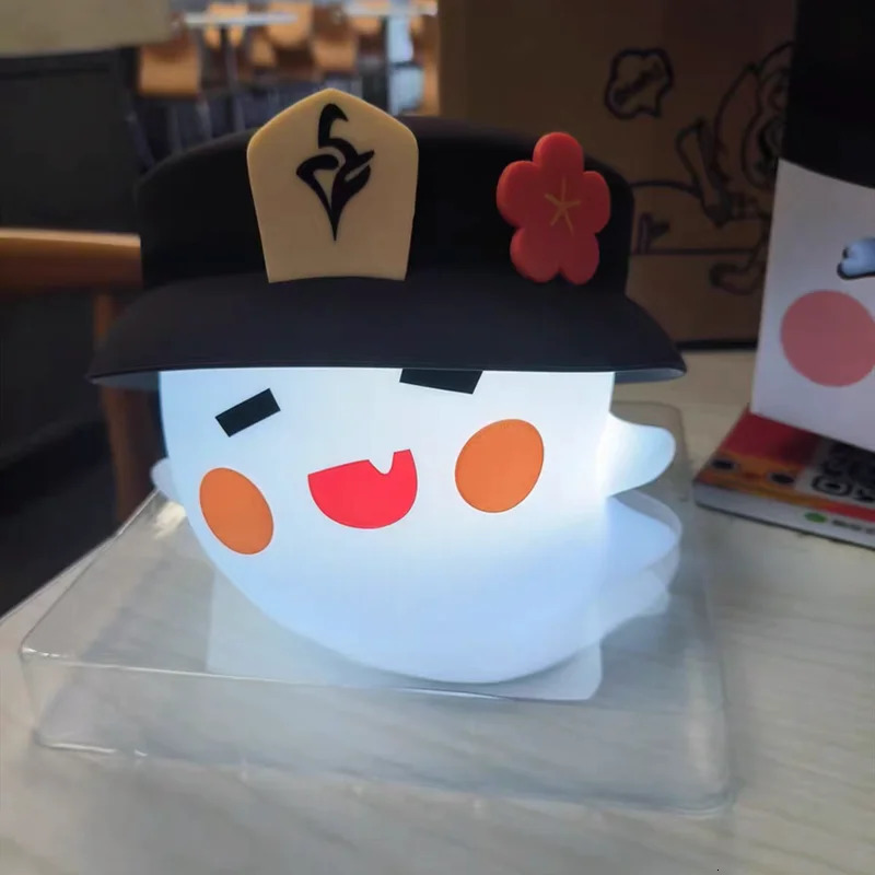 Arts and Crafts Anime Genshin Impact Night Light Hu Tao Model Dolls Figurine Game Cosplay Ghost Silicone Figures Led Table Lamp Home Decor Toy G 23101